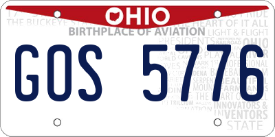 OH license plate GOS5776