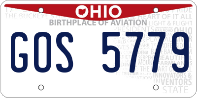 OH license plate GOS5779