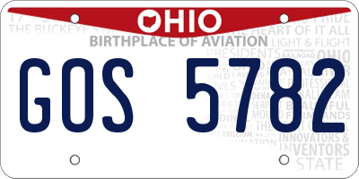 OH license plate GOS5782