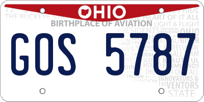 OH license plate GOS5787