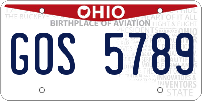OH license plate GOS5789