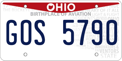OH license plate GOS5790