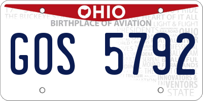 OH license plate GOS5792