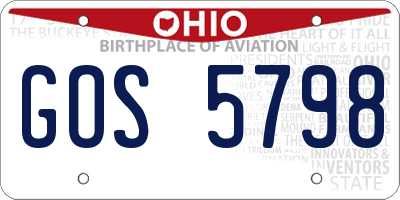 OH license plate GOS5798