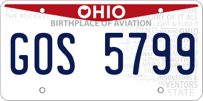 OH license plate GOS5799