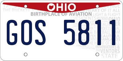 OH license plate GOS5811