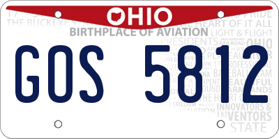 OH license plate GOS5812