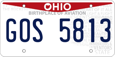 OH license plate GOS5813