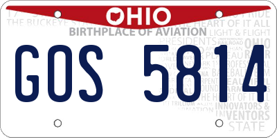 OH license plate GOS5814