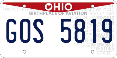 OH license plate GOS5819