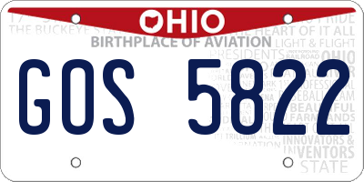 OH license plate GOS5822