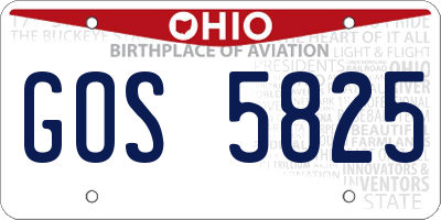 OH license plate GOS5825