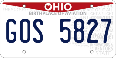 OH license plate GOS5827