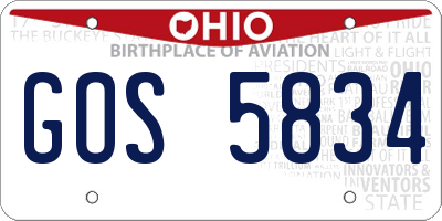 OH license plate GOS5834