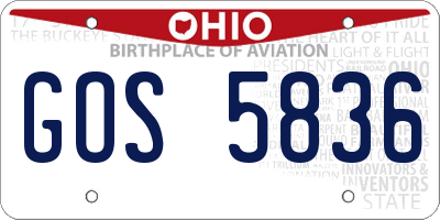 OH license plate GOS5836