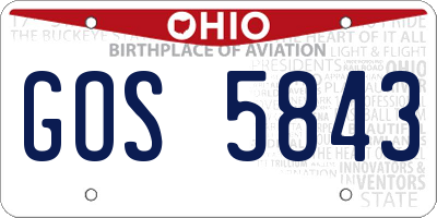 OH license plate GOS5843