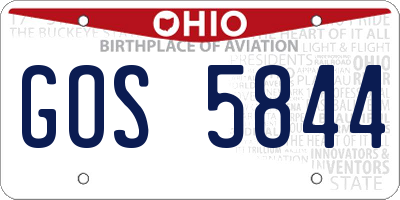 OH license plate GOS5844