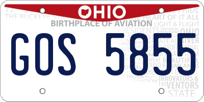 OH license plate GOS5855