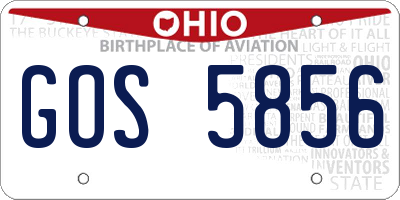 OH license plate GOS5856