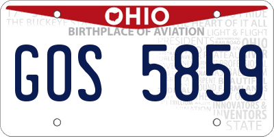 OH license plate GOS5859