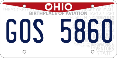 OH license plate GOS5860