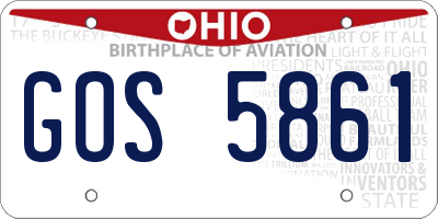OH license plate GOS5861