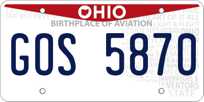 OH license plate GOS5870