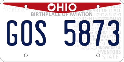 OH license plate GOS5873