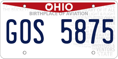 OH license plate GOS5875