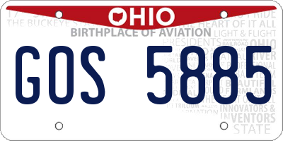 OH license plate GOS5885
