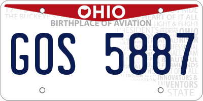 OH license plate GOS5887