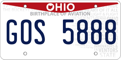 OH license plate GOS5888
