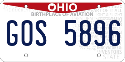 OH license plate GOS5896