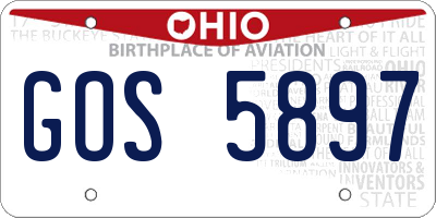 OH license plate GOS5897