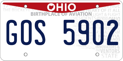 OH license plate GOS5902