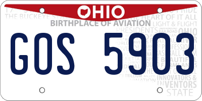 OH license plate GOS5903
