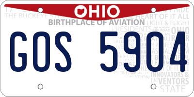 OH license plate GOS5904