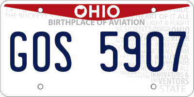 OH license plate GOS5907