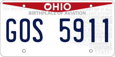 OH license plate GOS5911