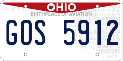 OH license plate GOS5912