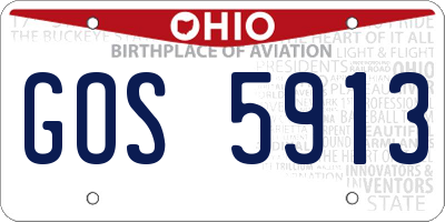 OH license plate GOS5913