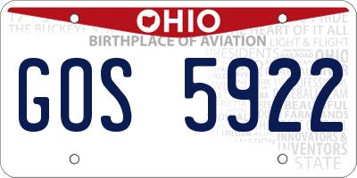 OH license plate GOS5922