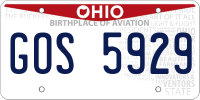 OH license plate GOS5929
