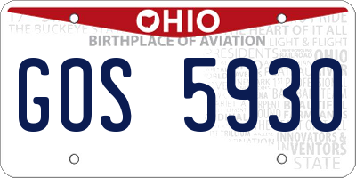 OH license plate GOS5930