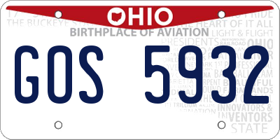 OH license plate GOS5932