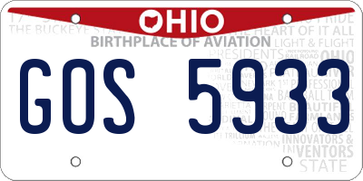 OH license plate GOS5933