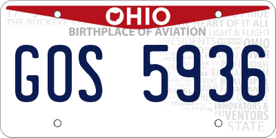 OH license plate GOS5936