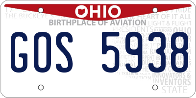 OH license plate GOS5938