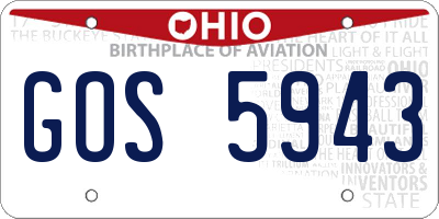 OH license plate GOS5943