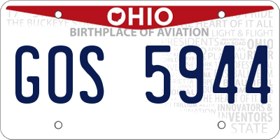 OH license plate GOS5944